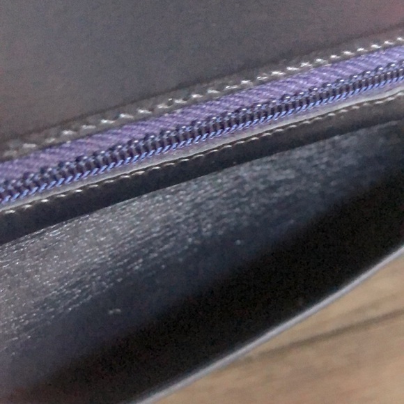 [Dior] Rare Authentic Trotter Long Canvas w/ Leather Navy Blue Signature Wallet - Picture 9 of 16